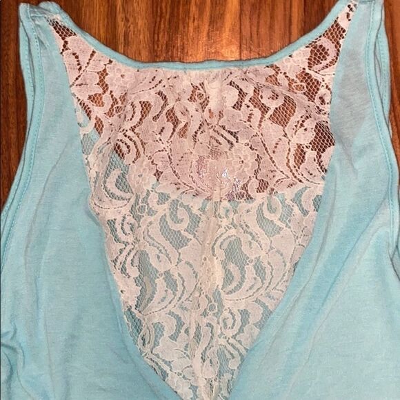 Delia*s High-Low Tank Lace Back Blue Women's Size Small - Picture 5 of 5